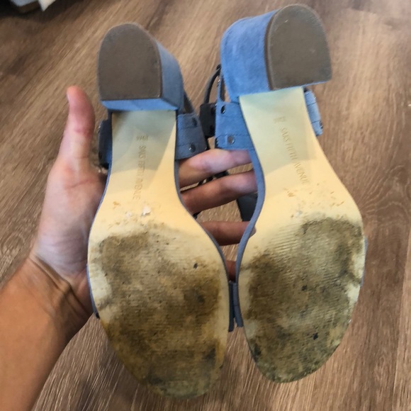 Blue Suede Saks Fifth Avenue 3 inch sandal - Picture 7 of 8